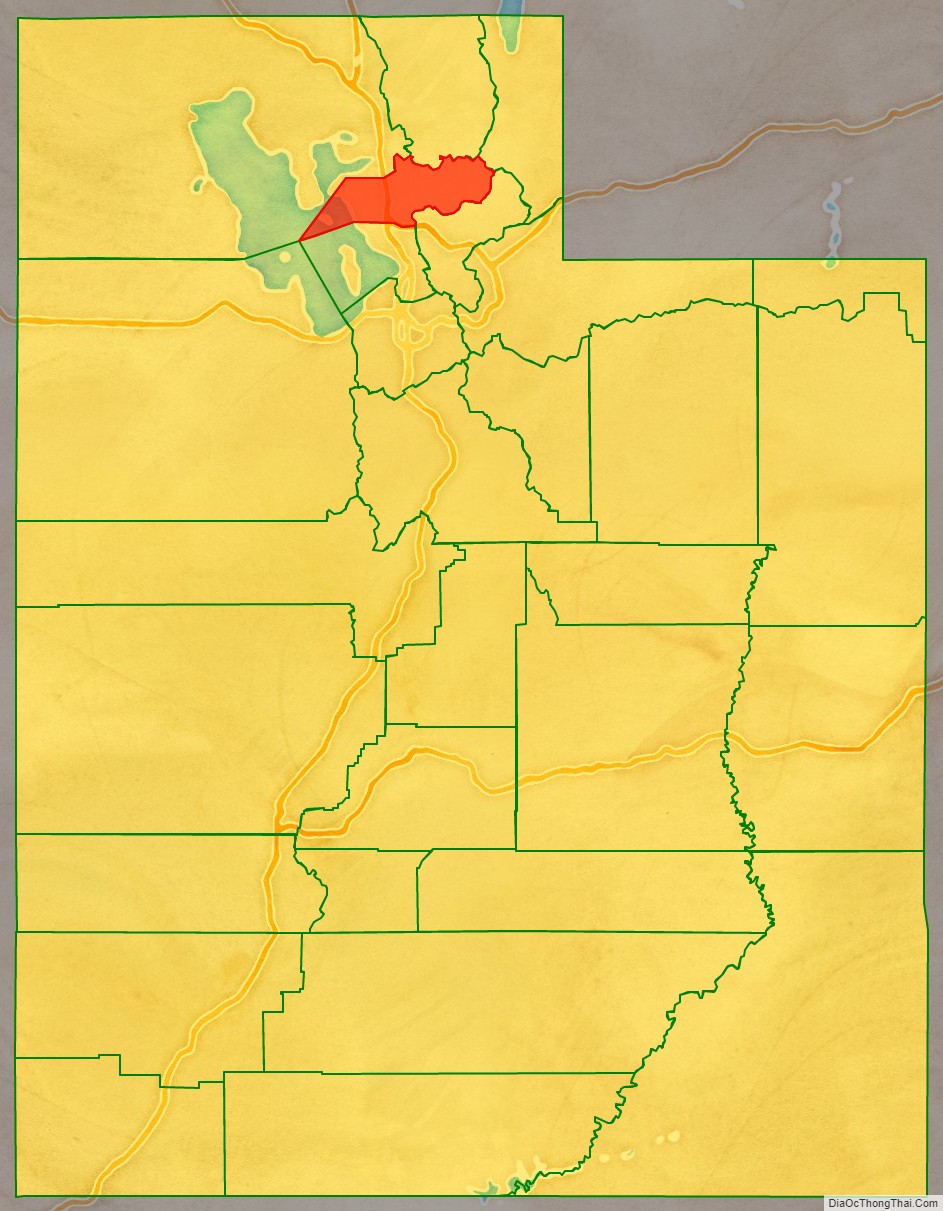 Weber County location map in Utah State.