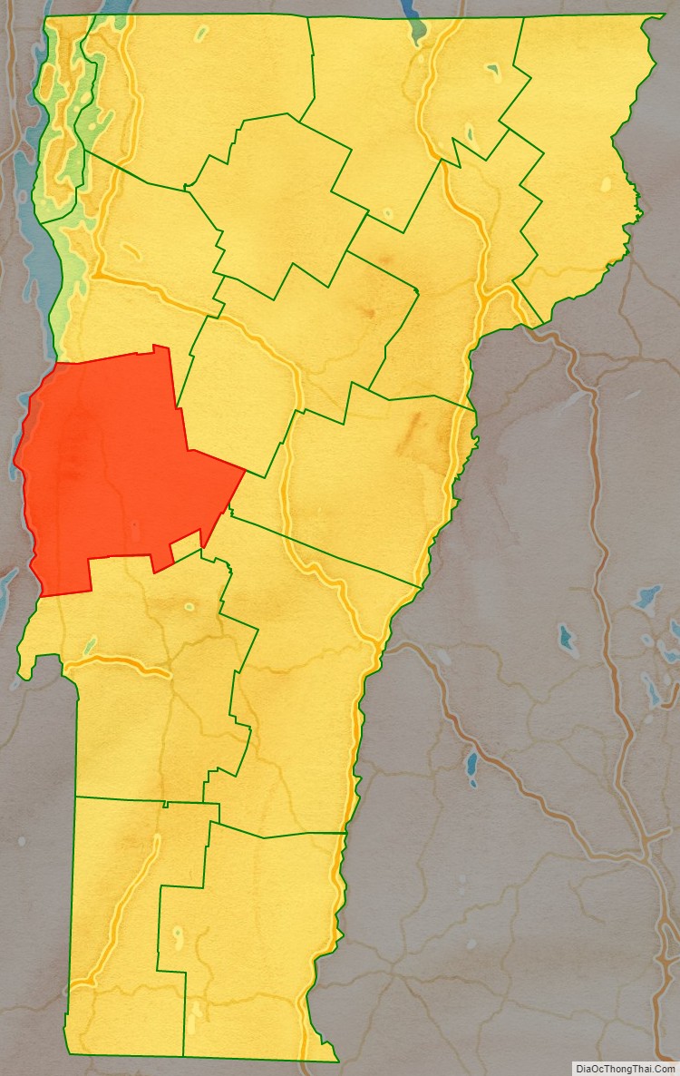 Addison County location map in Vermont State.