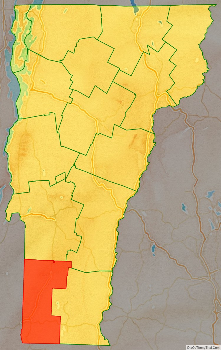 Bennington County location map in Vermont State.