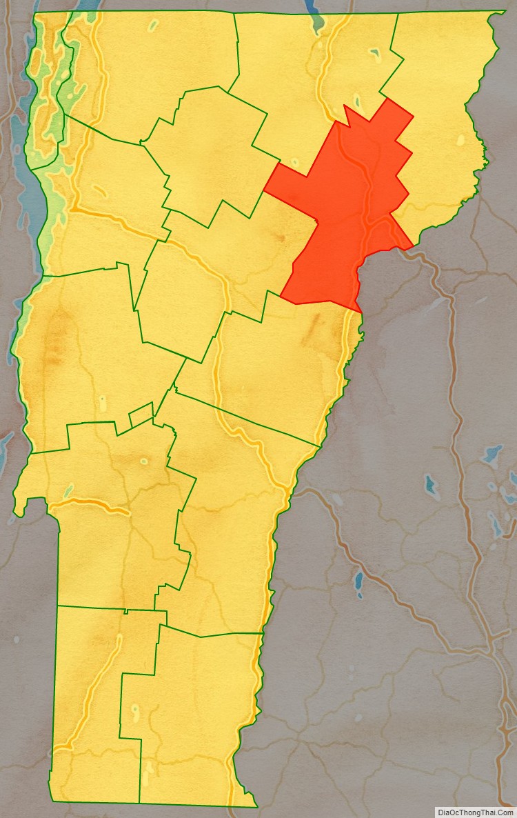 Caledonia County location map in Vermont State.