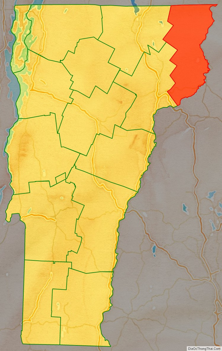 Essex County location map in Vermont State.