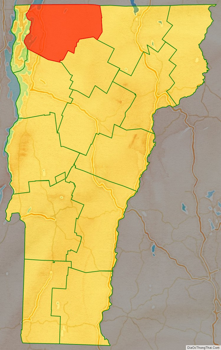 Franklin County location map in Vermont State.