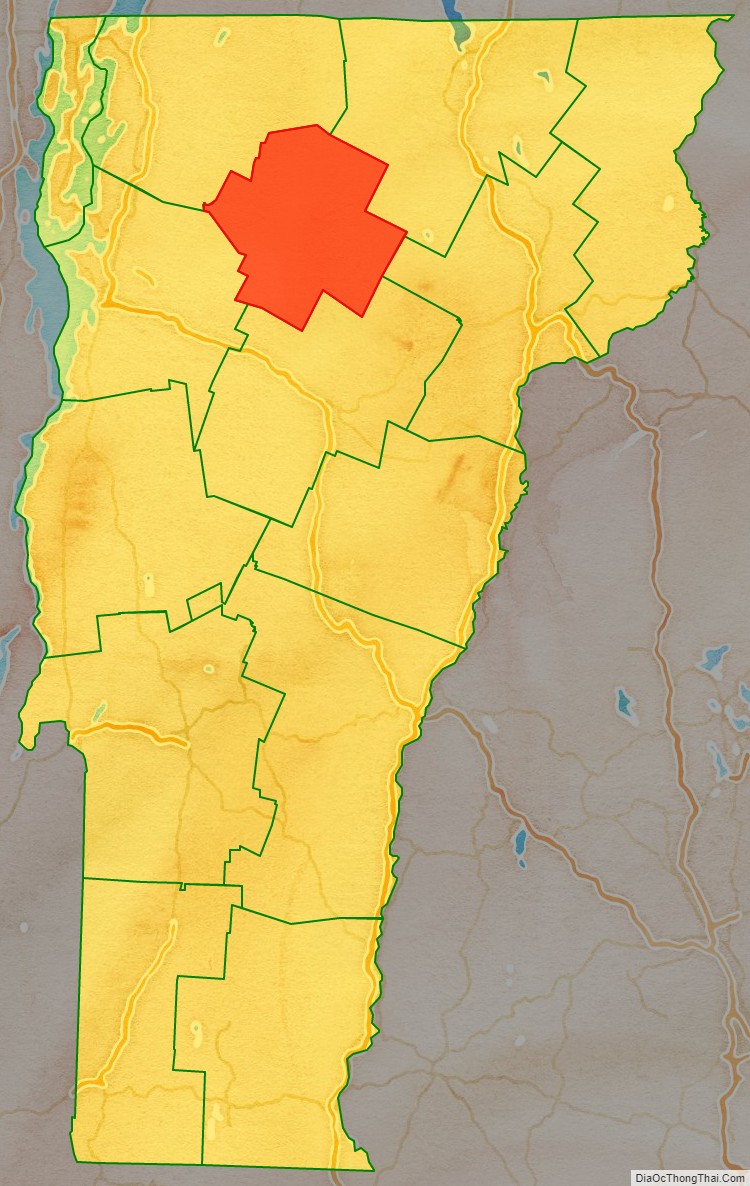 Lamoille County location map in Vermont State.