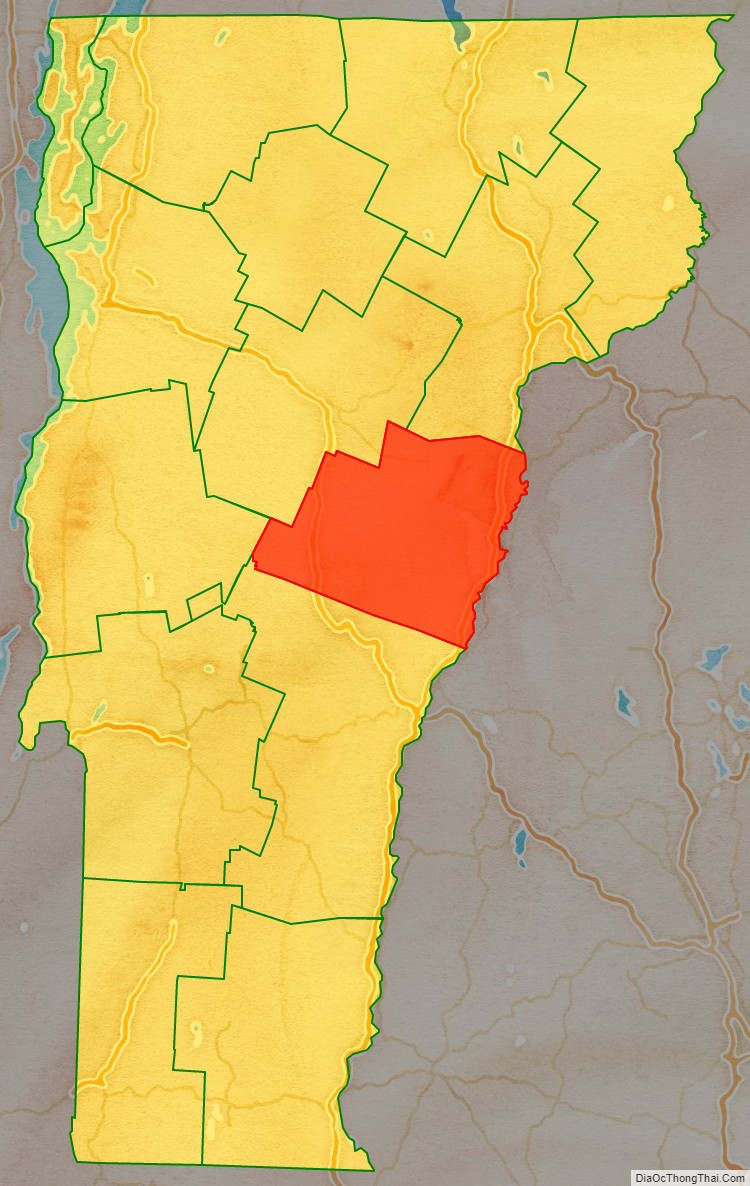 Orange County location map in Vermont State.