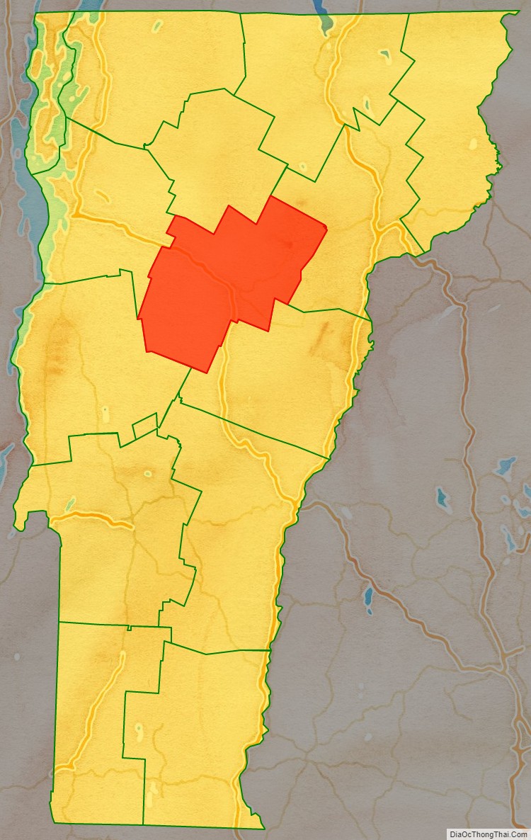 Washington County location map in Vermont State.