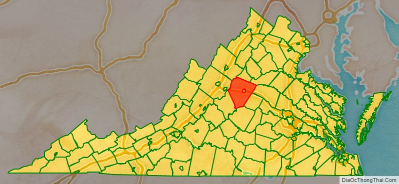 Albemarle County location map in Virginia State.