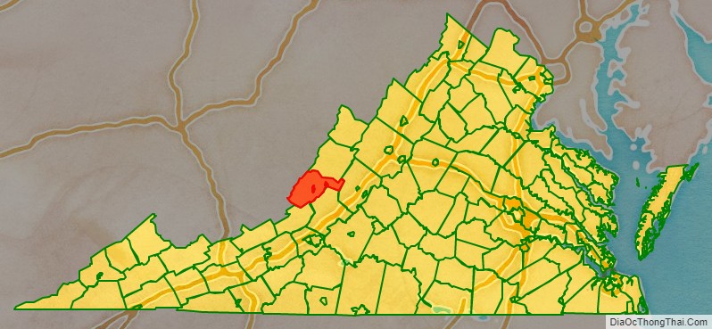 Alleghany County location map in Virginia State.