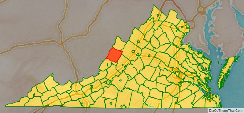 Bath County location map in Virginia State.