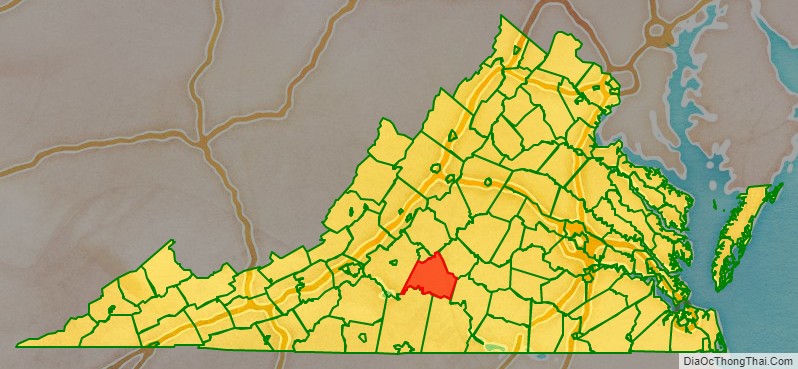 Campbell County location map in Virginia State.