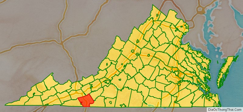 Carroll County location map in Virginia State.