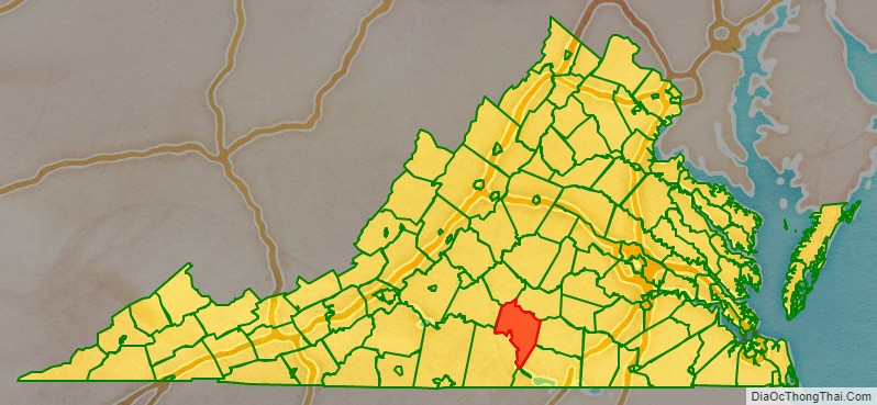 Charlotte County location map in Virginia State.