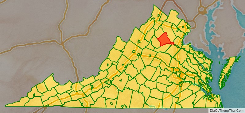 Culpeper County location map in Virginia State.