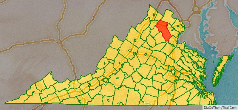 Fauquier County location map in Virginia State.