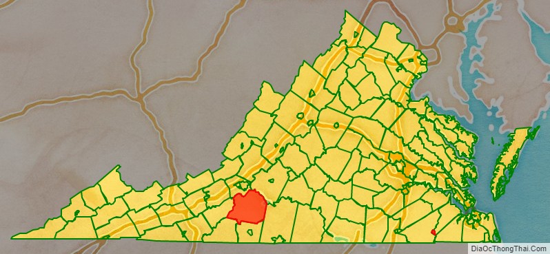 Franklin County location map in Virginia State.