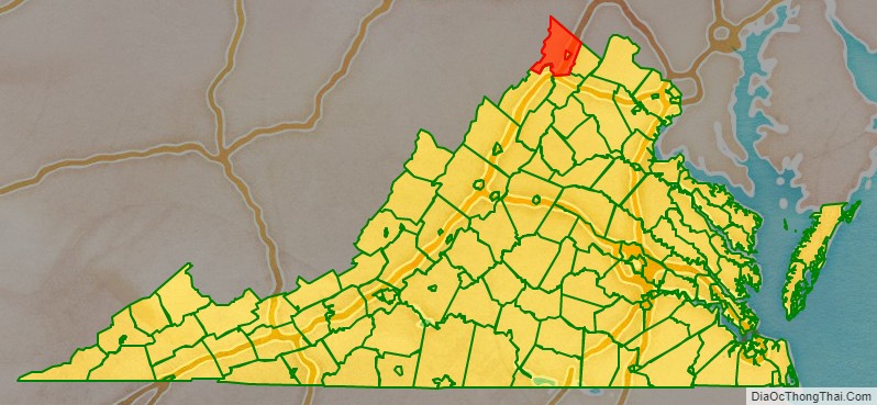 Frederick County location map in Virginia State.