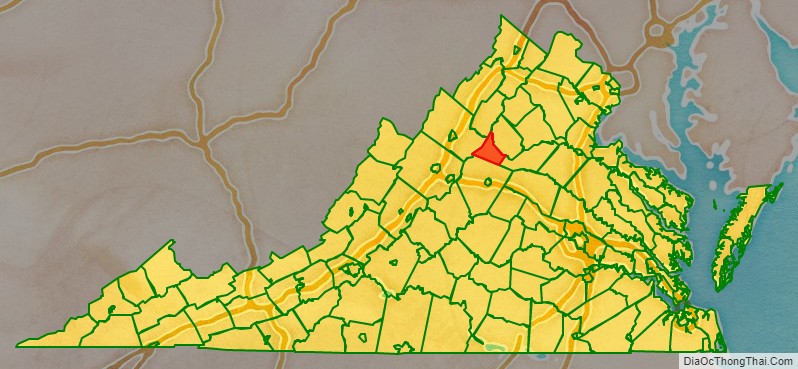 Greene County location map in Virginia State.