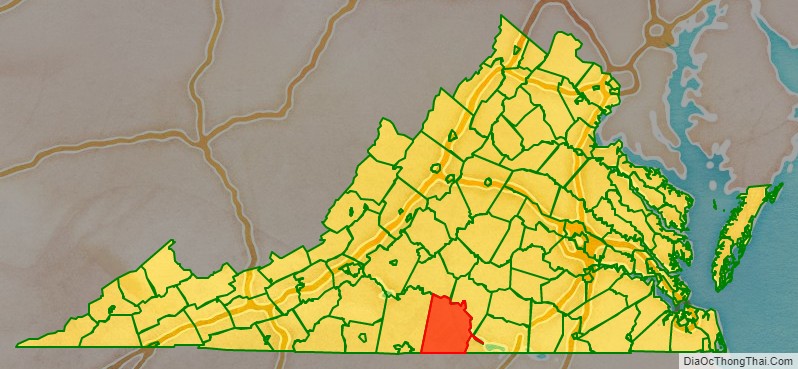 Halifax County location map in Virginia State.