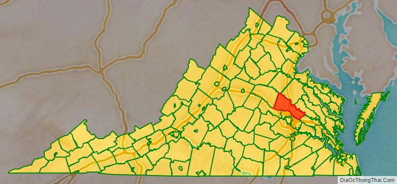 Hanover County location map in Virginia State.