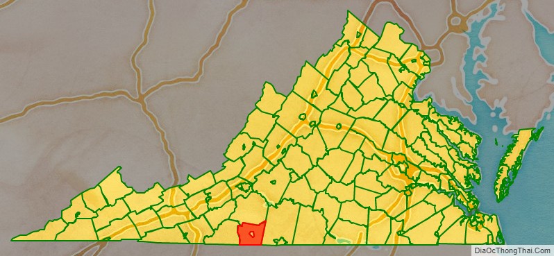 Henry County location map in Virginia State.
