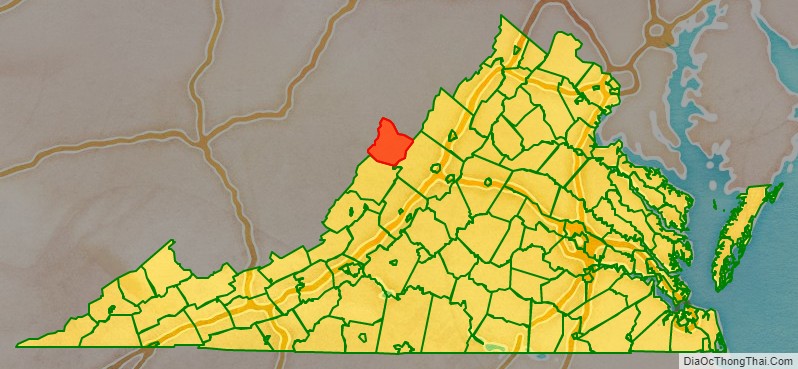 Highland County location map in Virginia State.