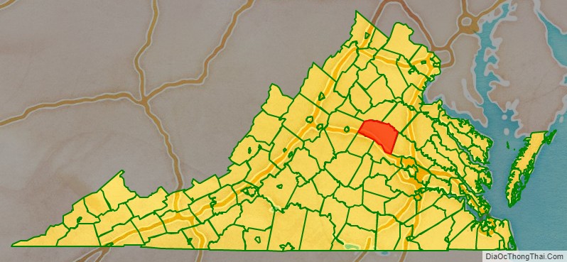 Louisa County location map in Virginia State.