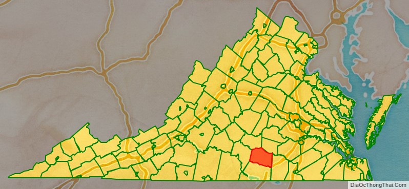 Lunenburg County location map in Virginia State.