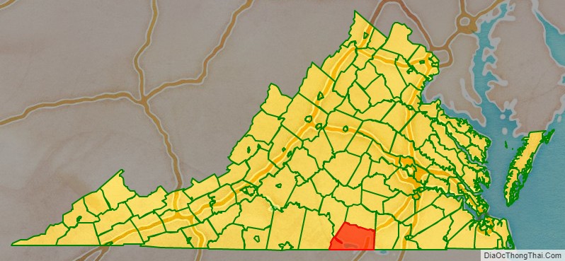 Mecklenburg County location map in Virginia State.