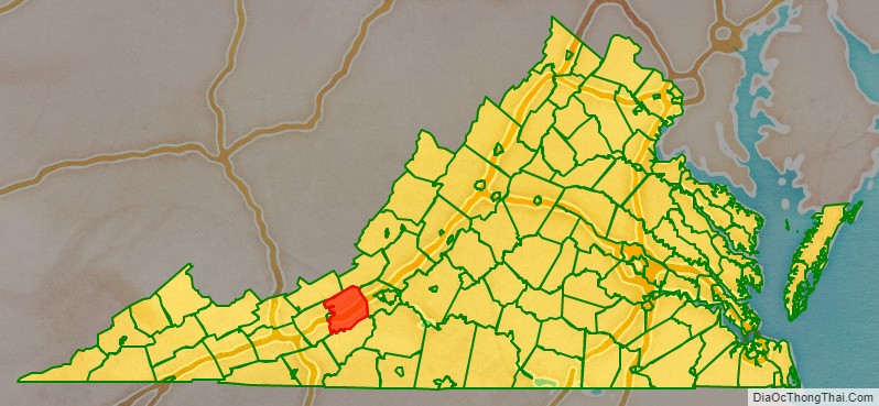 Montgomery County location map in Virginia State.