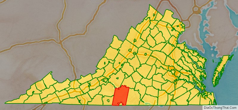 Pittsylvania County location map in Virginia State.