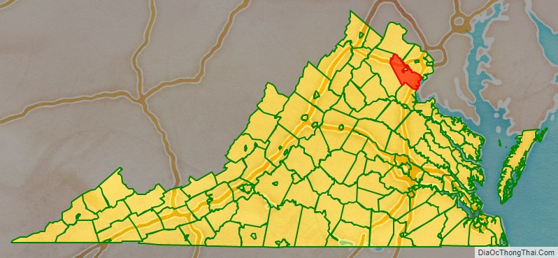 Prince William County location map in Virginia State.