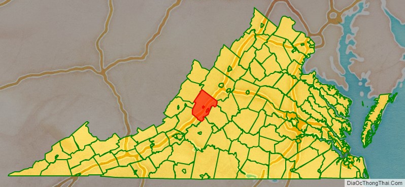 Rockbridge County location map in Virginia State.