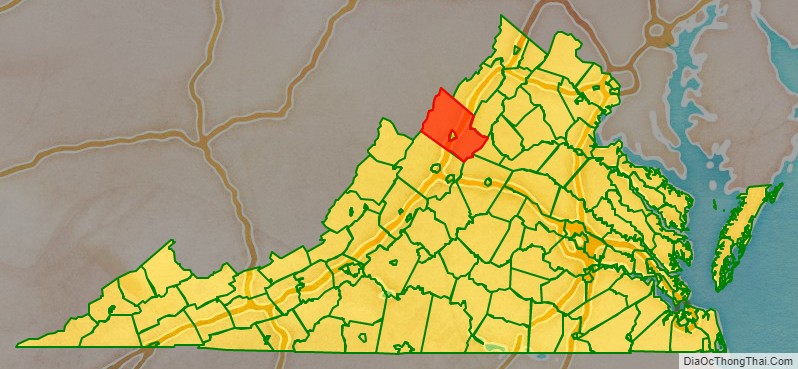 Rockingham County location map in Virginia State.