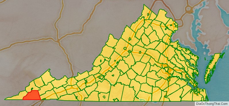 Scott County location map in Virginia State.