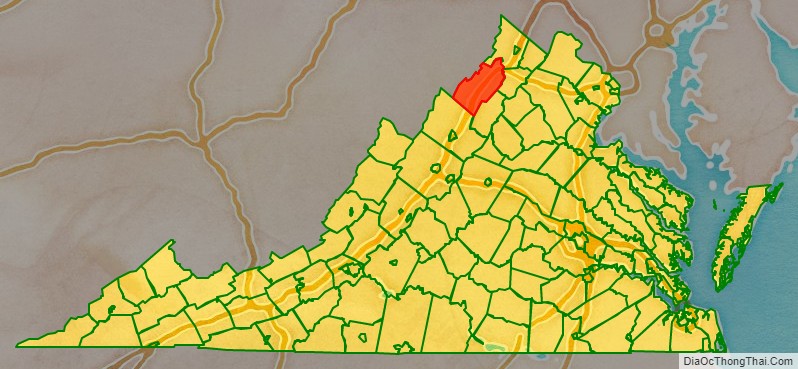 Shenandoah County location map in Virginia State.