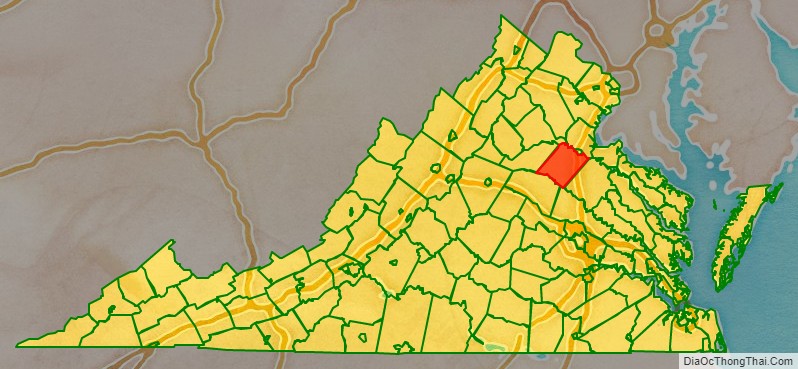 Spotsylvania County location map in Virginia State.