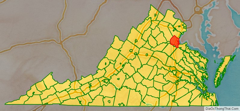 Stafford County location map in Virginia State.
