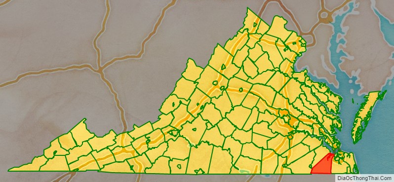 Suffolk Independent City location map in Virginia State.