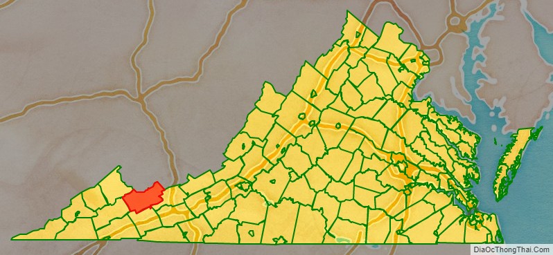Tazewell County location map in Virginia State.