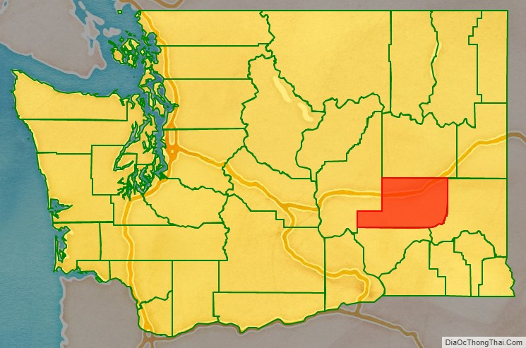 Adams County location map in Washington State.