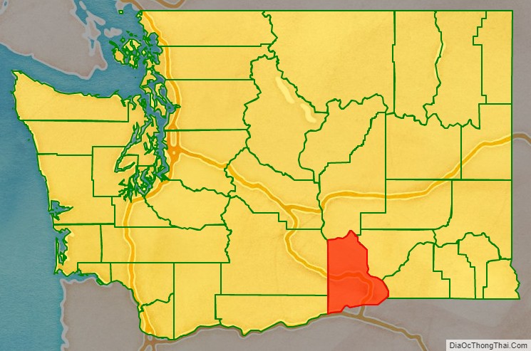 Benton County location map in Washington State.