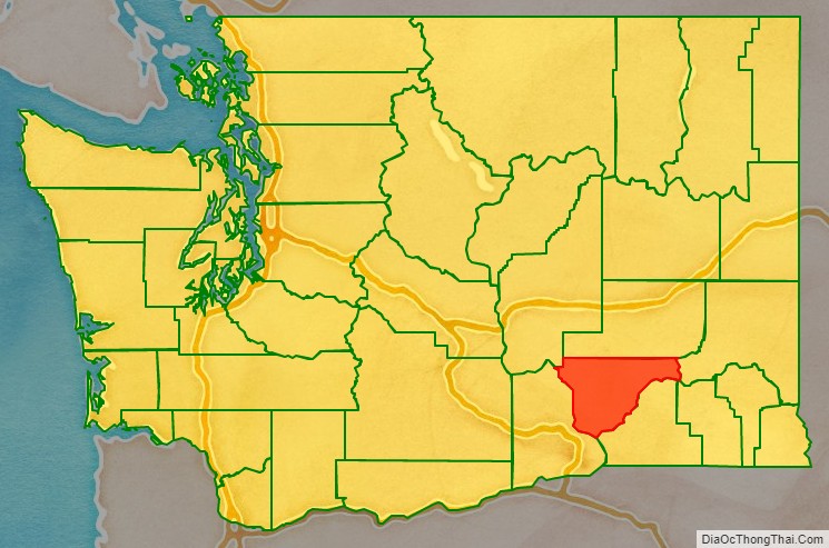 Franklin County location map in Washington State.