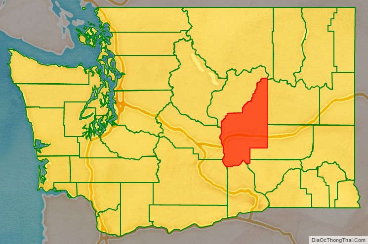 Grant County location map in Washington State.