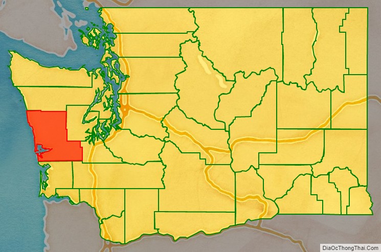 Grays Harbor County location map in Washington State.