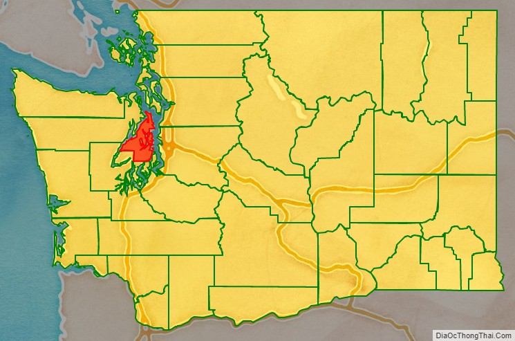 Kitsap County location map in Washington State.