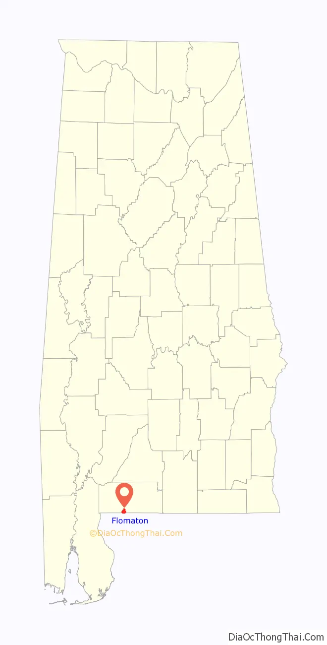 Map of Flomaton town