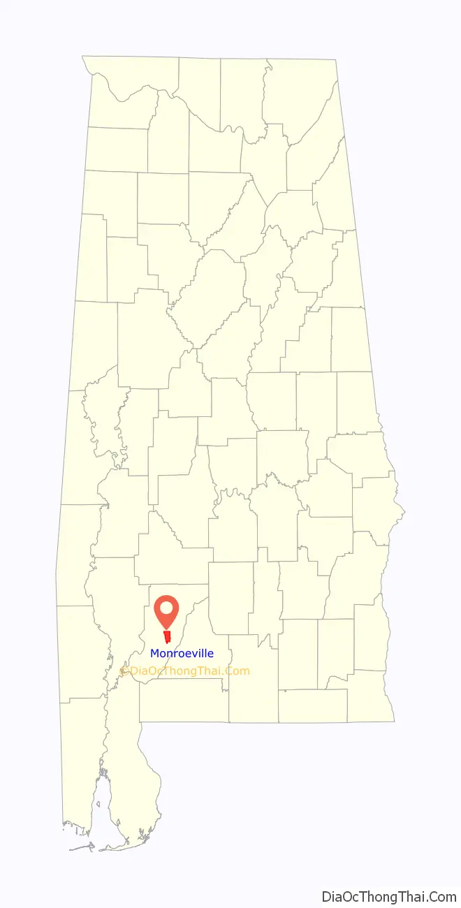 Map Of Monroeville City Alabama 2108