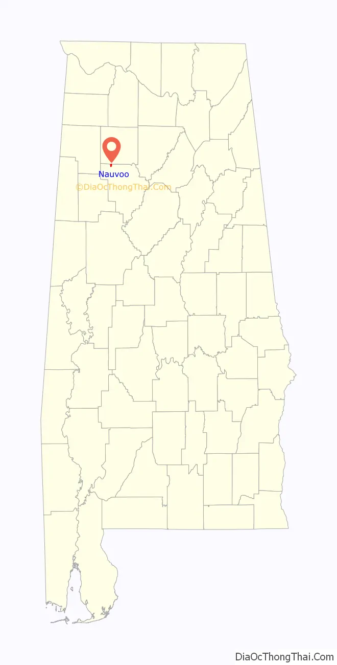 Map of Nauvoo town, Alabama