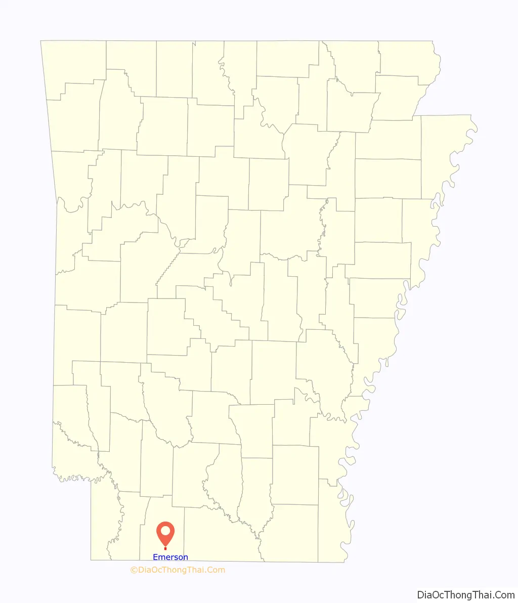 Map of Emerson town, Arkansas