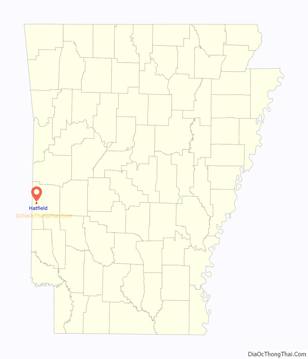 Map of Hatfield town, Arkansas