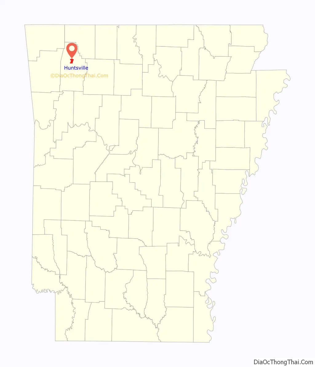 Map of Huntsville city, Arkansas